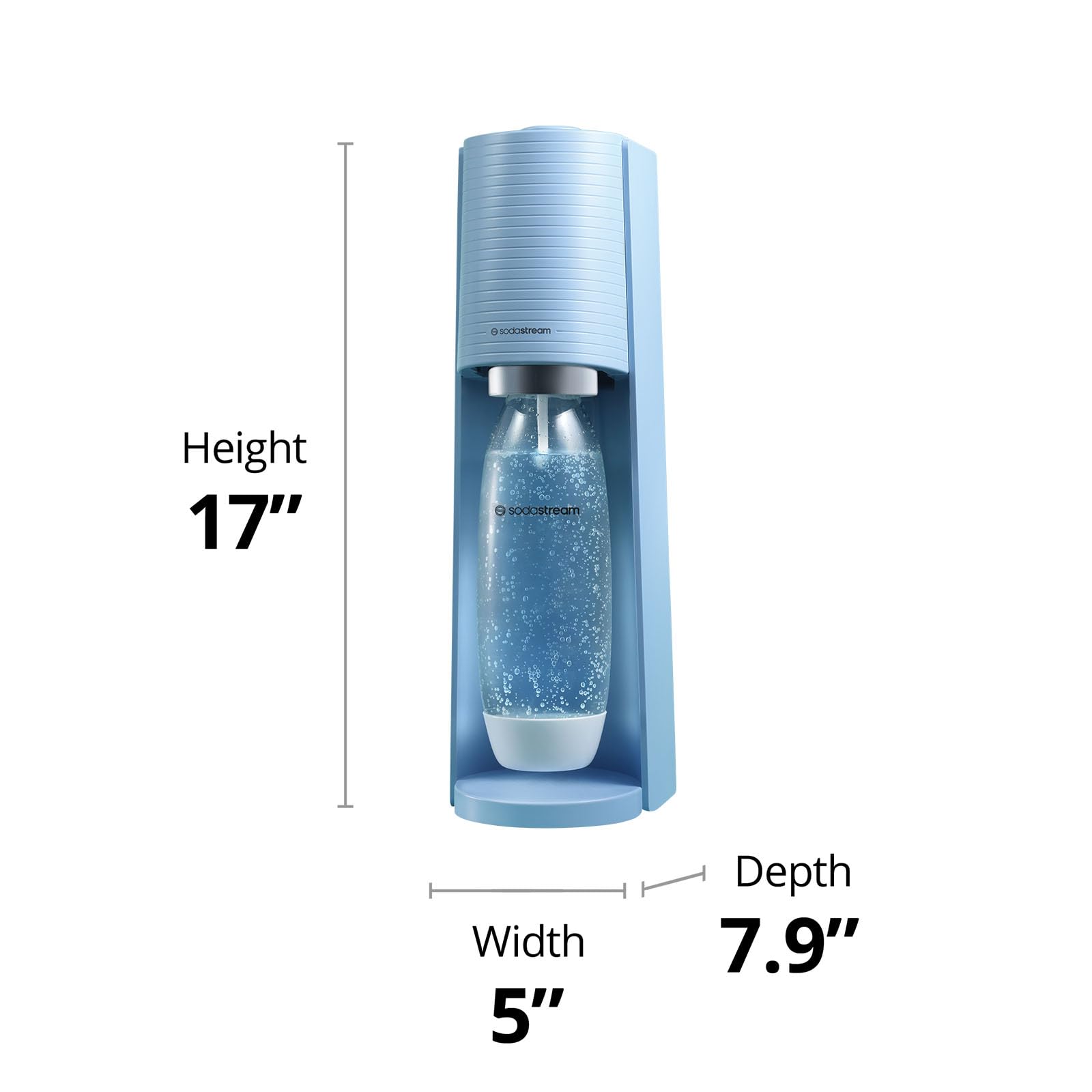 SodaStream Terra Sparkling Water Maker (Misty Blue) with CO2, DWS Bottle and Bubly Drop