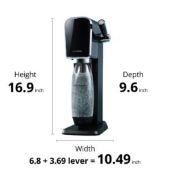 SodaStream ART Sparkling Water Maker, VALUE BUNDLE, CQC CO2 system, Combine with Pepsi Flavors, Black