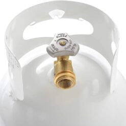 Flame King YSN10LB 10LB Steel Propane Tank Cylinder with Type 1 Overflow Protection Device Valve, for Camping, Fire Pits, Heaters, Grills, Overlanding, White