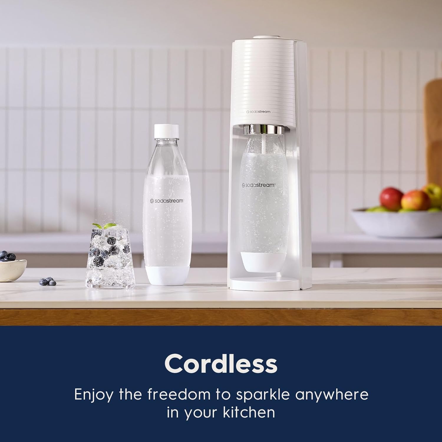 SodaStream Terra Sparkling Water Maker (White) with CO2, DWS Bottle and Bubly Drop