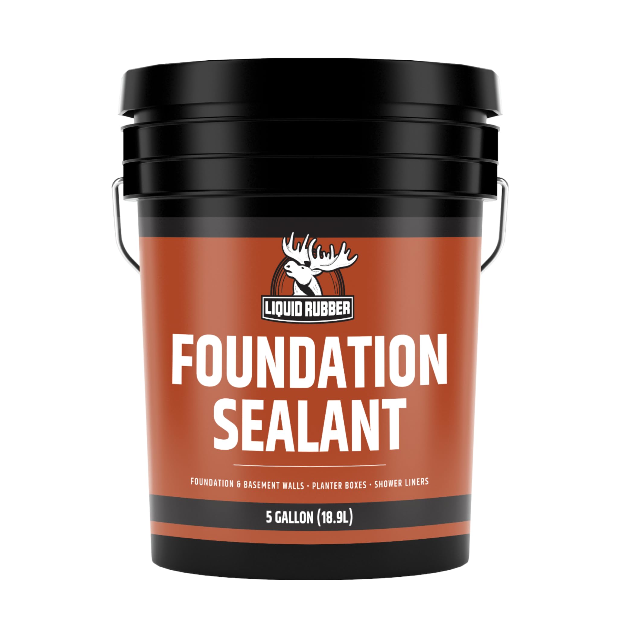 Liquid Rubber Basement and Foundation Repair Sealant - Waterproof Concrete Sealer & Crack Filler, 5 Gallon