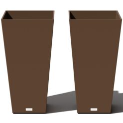 Veradek V-Resin Indoor/Outdoor Taper Planter, Set of 2 (30 inch, Espresso)