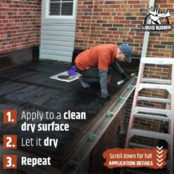 Liquid Rubber Waterproof Sealant - Waterproof Leak Repair Coating, Multi-Surface Rubber Paint - 5 Gallon Sealer