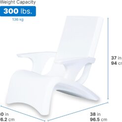 Alternative view of Step2 Vero Adirondack Chair, Stylish Poolside Lounger, Fade-Resistant, Waterproof Patio Furniture for Sun Shelf, White