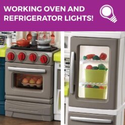 Step2 Elegant Edge Kids Kitchen Playset, Indoor/Outdoor Kitchenette, Interactive Play with Lights and Sounds, Made of Durable Plastic