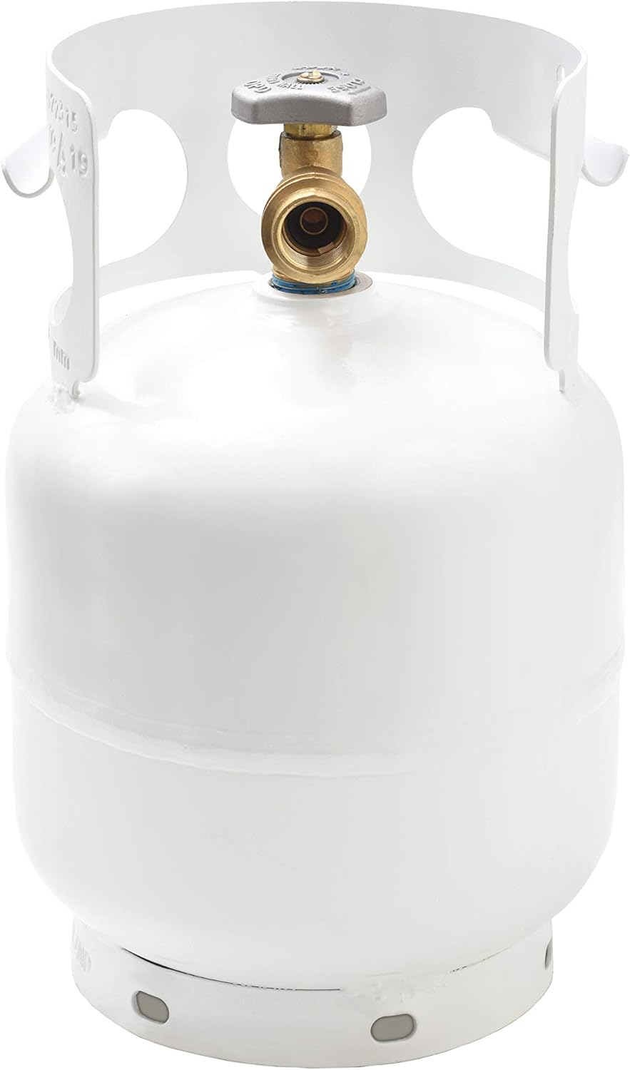 FLAME KING YSN5LB 5 Pound Propane Tank Cylinder, Great For Portable Grills, Fire Pits, Heaters And Overlanding, White