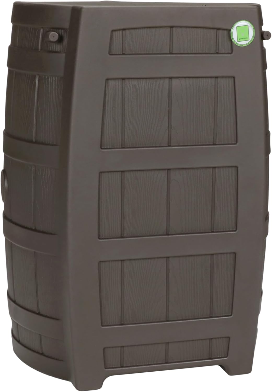 Good Ideas Rain Wizard 50 Gallon Plastic Rain Barrel for Outdoor Rainwater Collection, Oak