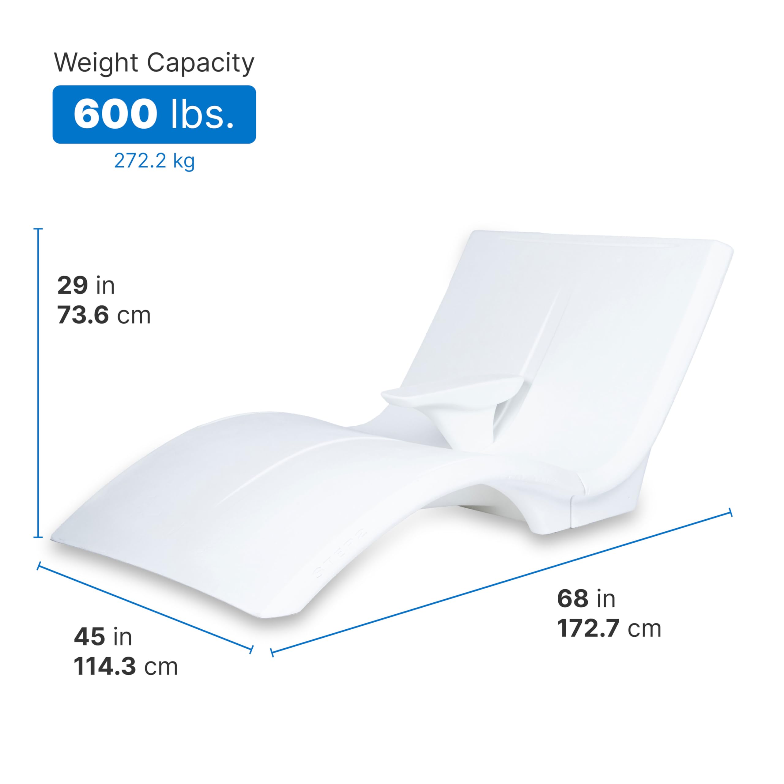 Step2 Vero Pool Lounger Loveseat, Fade-Resistant, Waterproof Patio Furniture, White