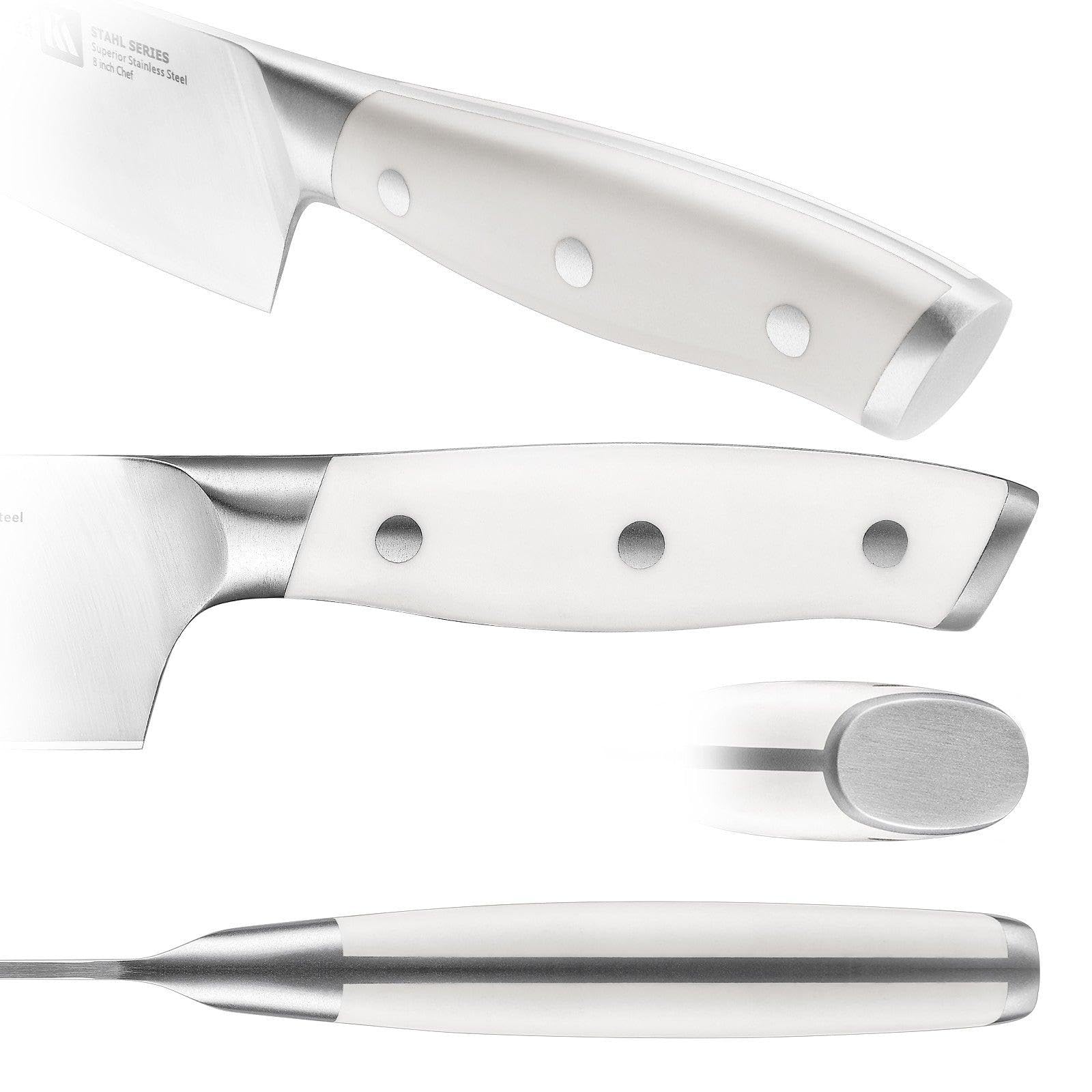 Stahl 19 Piece High Carbon Exclusive German Steel Knife Block Set (White)