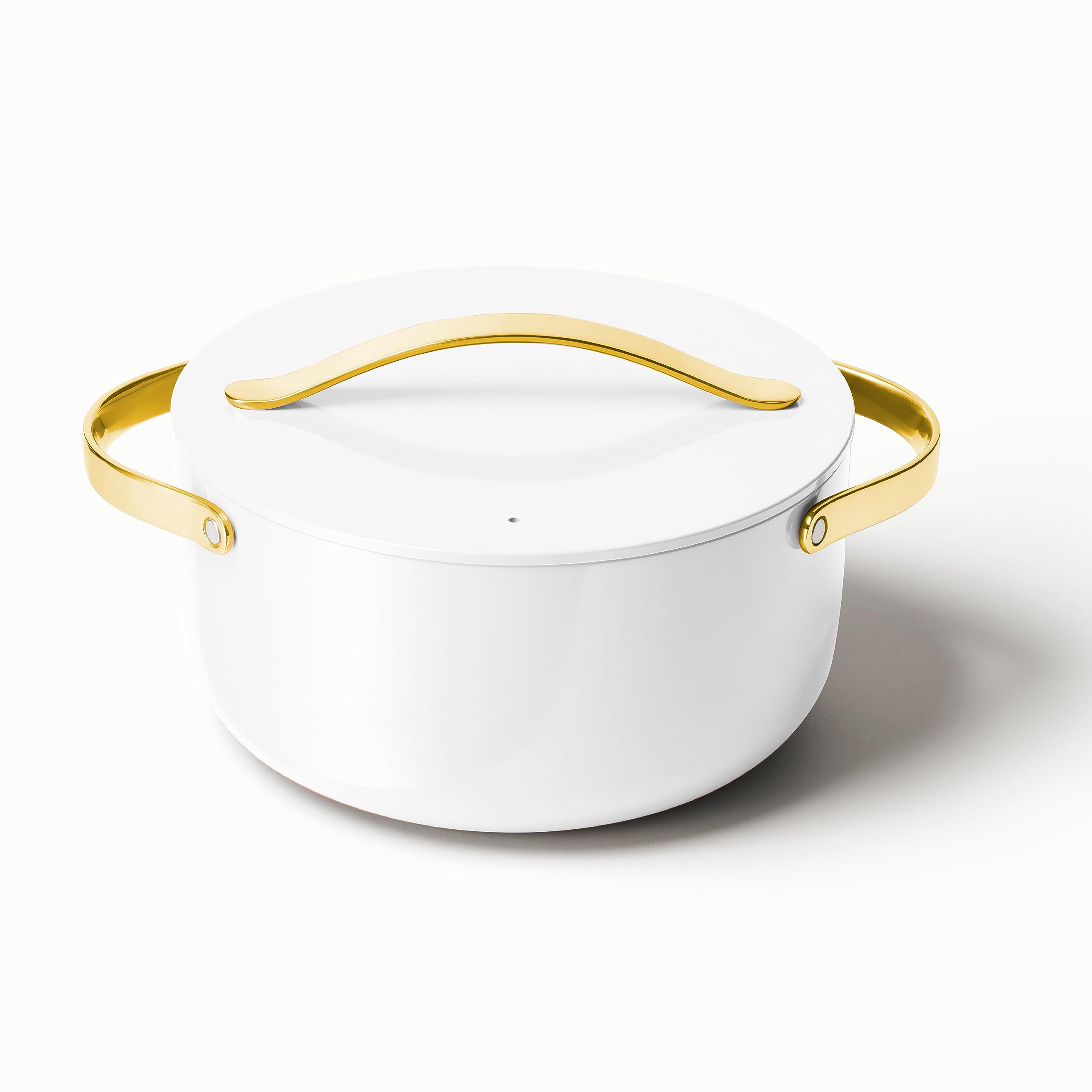 Caraway Nonstick Ceramic Dutch Oven Pot with Lid (6.5 qt, 10.5") - Non Toxic, PTFE & PFOA Free - White