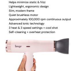 L'ANGE HAIR Le Styliste Luxury Hair Dryer, Quiet Brushless Blow Dryer with Diffuser, 1875 Watts for 4X Faster Drying