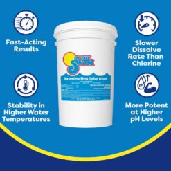 In The Swim 1 Inch Bromine Plus Tablet Sanitizer for Spas, Hot Tubs, or Swimming Pools - Pre-Stabilized, Low Odor, Chlorine Alternative - 50 Pounds