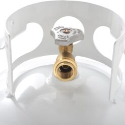 Flame King YSN201b 20 Pound Steel Propane Tank Cylinder with Type 1 Overflow Protection Device Valve for Grills and BBQs, White