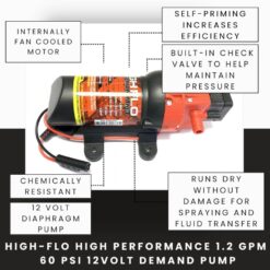 Ag Spray 25 Gallon Bronze Spot Sprayer – 1.2 GPM High-Flo 12V Pump, EcoGun with Adjustable Nozzle, 15’ Hose