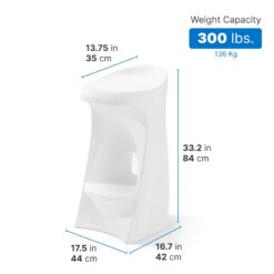 Step2 in-Pool Stool, Outdoor/Indoor Waterproof Patio Furniture, Bar Stool, Pool Lounge Chair, Made of Durable Resin, Weighted, White