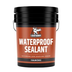 Liquid Rubber Waterproof Sealant, DIY Leak Repair Coating for Flat, Metal & Low Slope Roofs, Foundations, Gutters & More, Black - 5 Gallon