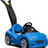 Step2 Whisper Ride Cruiser Kids Push Car, Ride On Toy, Stroller Substitute, Includes Seat Belt & Horn, Made of Durable Plastic, Blue