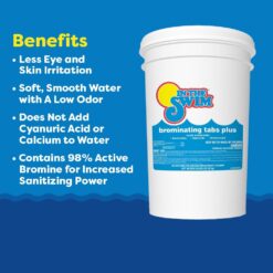 In The Swim 1 Inch Bromine Plus Tablet Sanitizer for Spas, Hot Tubs, or Swimming Pools - Pre-Stabilized, Low Odor, Chlorine Alternative - 50 Pounds