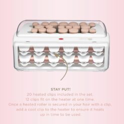 INFINITIPRO BY CONAIR Ceramic Flocked - Hot Rollers for Long, Medium, and All Hair - Hair Curler - Hair Roller Clips Included