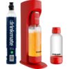 Drinkmate OmniFizz Sparkling Water and Soda Maker, Carbonates Any Drink, Special Bundle (Royal Red)