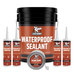 Liquid Rubber Waterproof Sealant - Waterproof Leak Repair Coating, Multi-Surface Rubber Paint - 5 Gallon Sealer