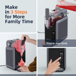 CyberChill Slushie Machine, 24-Hour Delay Start&Cold Retention, Frozen Drink Maker with 5 Preset Programs