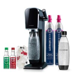 SodaStream ART Sparkling Water Maker, VALUE BUNDLE, CQC CO2 system, Combine with Pepsi Flavors, Black