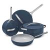 Caraway Nonstick Ceramic Cookware Set (12 Piece) Pots, Pans, Lids and Kitchen Storage - Non Toxic - Navy