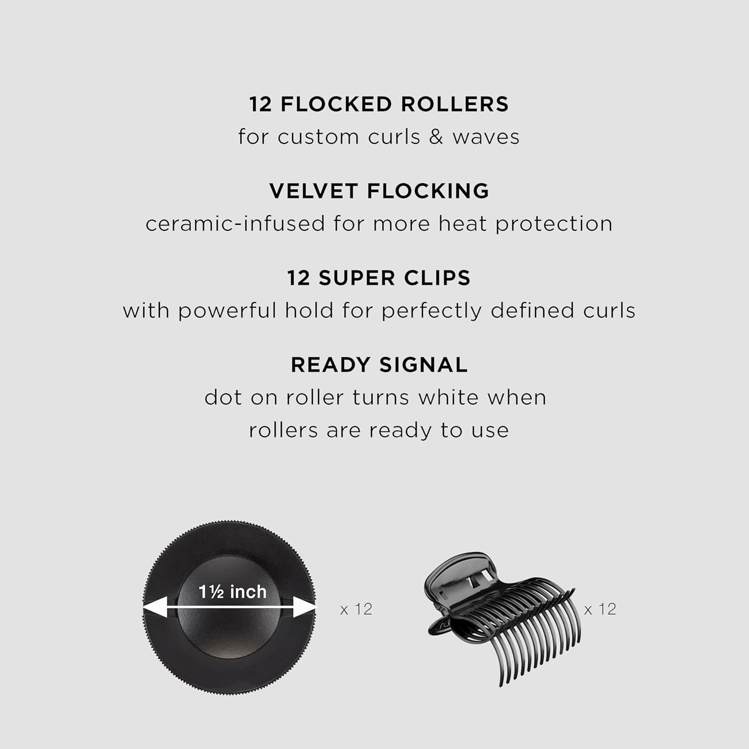 Conair Hot Rollers Hair Curlers for Long, Medium and All Hair | Heated Rollers with Hair Roller Clips Included