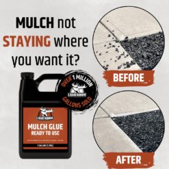 Liquid Rubber Pre-Mixed Mulch Glue - Long Lasting Bond for Landscaping and Gardens, 5 Gallon
