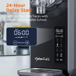 CyberChill Slushie Machine, 24-Hour Delay Start&Cold Retention, Frozen Drink Maker with 5 Preset Programs