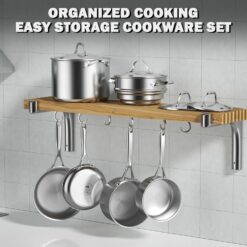Cooks Standard Stainless Steel Kitchen Cookware Sets 10-Piece, Multi-Ply Full Clad Pots and Pans Cooking Set, Silver