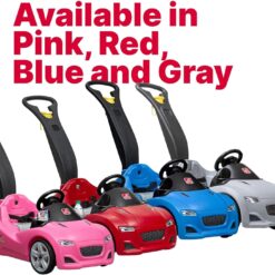 Step2 Whisper Ride Cruiser Kids Push Car, Ride On Toy, Stroller Substitute, Includes Seat Belt & Horn, Made of Durable Plastic, Blue