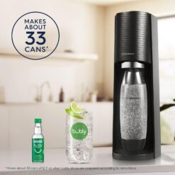 SodaStream Terra Soda Streaming Machine - Sparkling Water Maker with CO2 & Bubly Drop - Eco-Friendly, No Batteries Needed - Black
