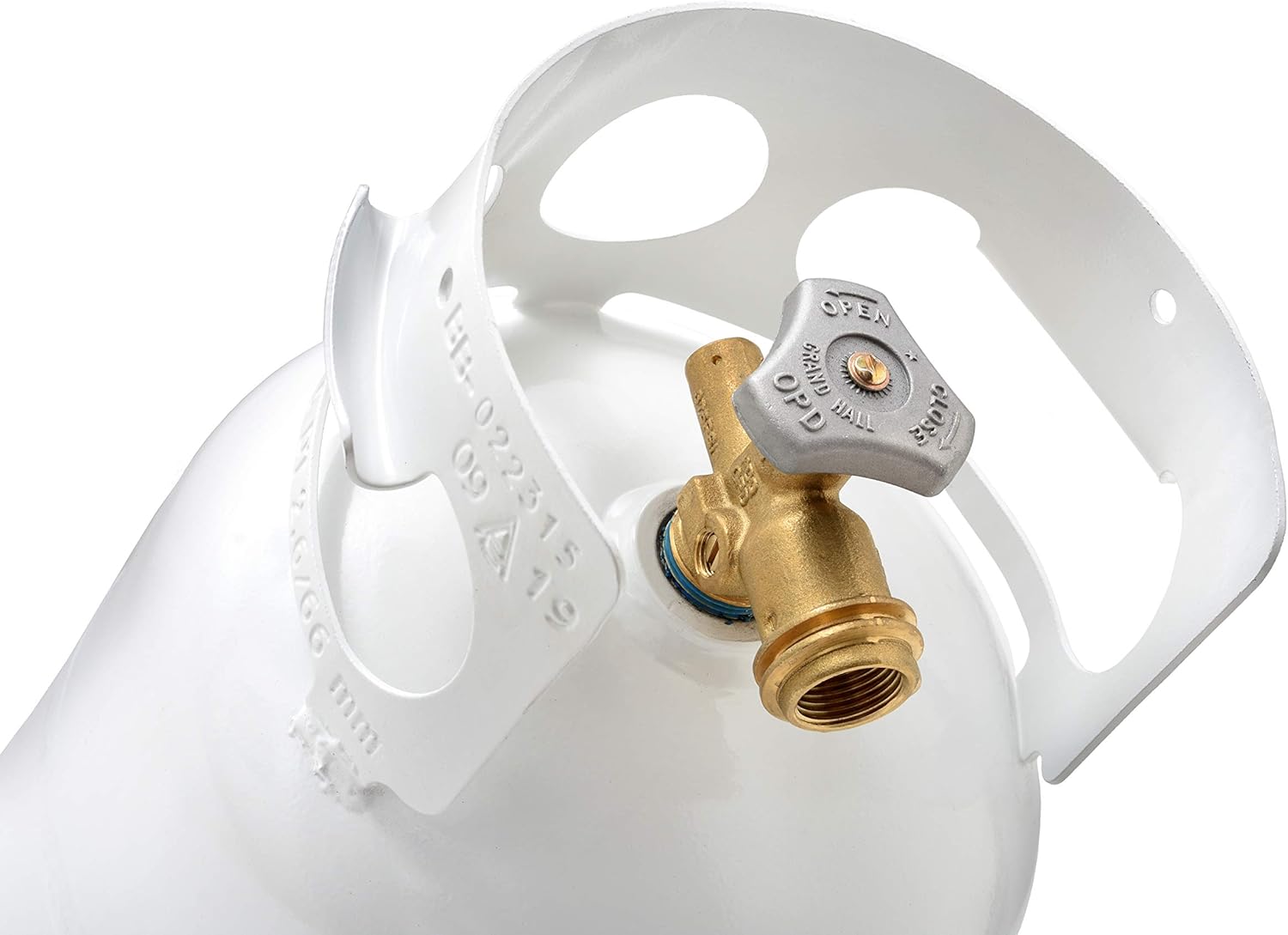 FLAME KING YSN5LB 5 Pound Propane Tank Cylinder, Great For Portable Grills, Fire Pits, Heaters And Overlanding, White