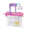 Step2 Love & Care Deluxe Baby Doll Nursery Playset for Kids, Compact Changing Station & Crib, Made of Durable Plastic, Pink