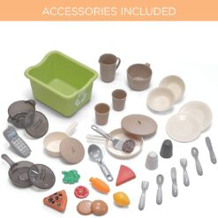 Step2 Lifestyle Dream Kids Kitchen Playset, Indoor/Outdoor Kitchenette, Interactive Play with Lights and Sounds, Gray