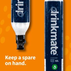 Drinkmate Threaded 60L CO2 Exchange Carbonation Cylinders, Compatible w/SodaStream (Screw-In), Aarke, 14.5 Oz (Set of 2)