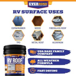 EverBond RV Roof Coating - Liquid Rubber RV Roof Sealant for Camper Roofs, Trailers, Motorhomes, and Metal Buildings