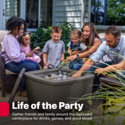 Step2 Just Chillin Patio Table & Ice Bin, Outdoor Waterproof Patio Furniture, Doubles as Cooler, Level Tabletop, Made of Durable Plastic, Gray