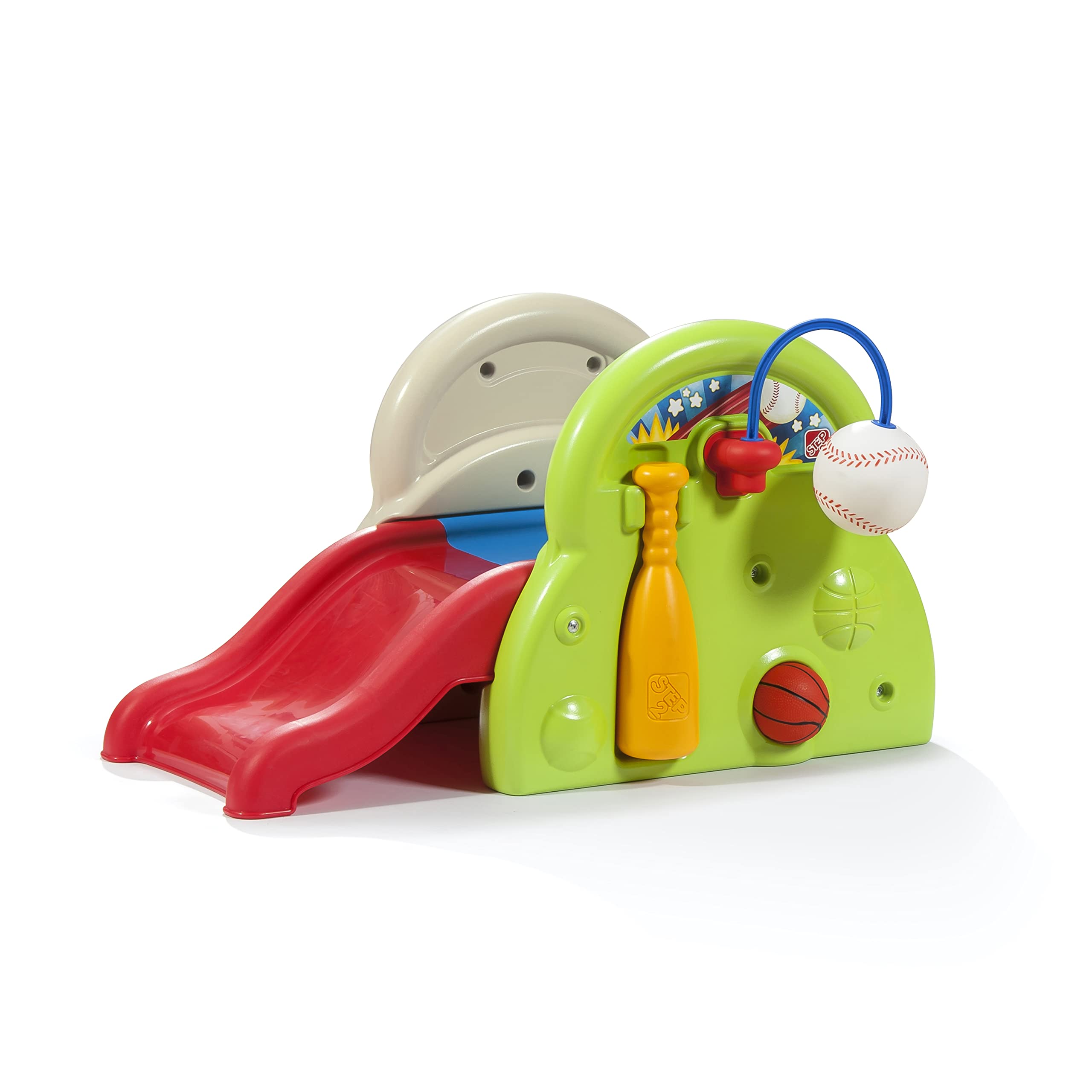 Step2 Sport-Tastic Activity Center, Kids Playhouse, Indoor/Outdoor Playset & Slide, Play Gym Includes Bat & Balls