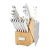 Cuisinart 15-Piece Knife Set with Block, High Carbon Stainless Steel, Forged Triple Rivet, White, C77WTR-15P