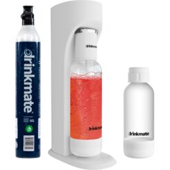 Drinkmate OmniFizz Sparkling Water and Soda Maker, Carbonates Any Drink, Special Bundle - Includes 60L CO2 Cylinder (Classic White)