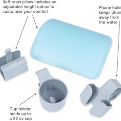 Step2 Vero Pool Lounger Accessories, Poolside Pillow, Cup Holder, Phone Holder, Compatible with Vero Collection, Blue