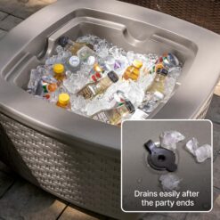 Step2 Just Chillin Patio Table & Ice Bin, Outdoor Waterproof Patio Furniture, Doubles as Cooler, Level Tabletop, Made of Durable Plastic, Gray
