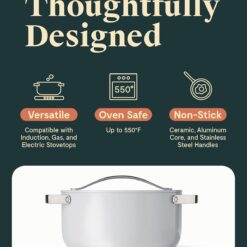 Caraway Nonstick Ceramic Dutch Oven Pot with Lid (6.5 qt, 10.5