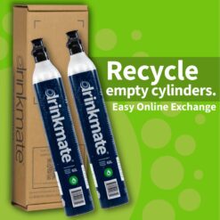 Drinkmate Threaded 60L CO2 Exchange Carbonation Cylinders, Compatible w/SodaStream (Screw-In), Aarke, 14.5 Oz (Set of 2)