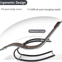 Lounge Chair, Outdoor Chaise Lounge with Detachable Pillow for Patio, Lawn, Pool, Outdoor Lounge Chairs, Brown