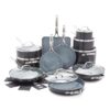 GreenPan Valencia Pro Hard Anodized Healthy Ceramic Nonstick 22 Piece Cookware Pots & Pans Set, Gray