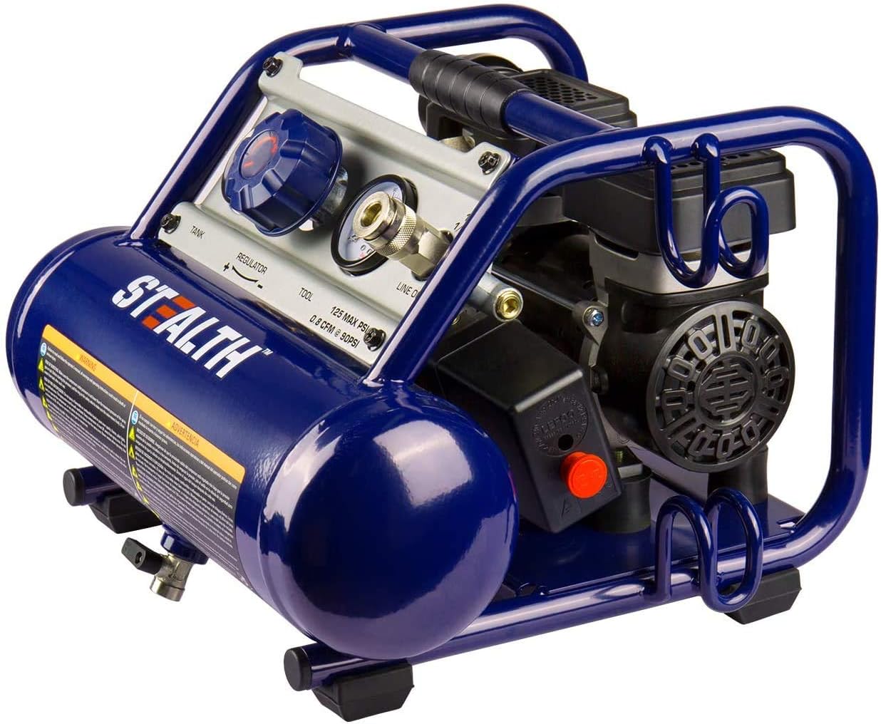 STEALTH Air Compressor 1 Gallon, 1/2HP Max 125 PSI, Induction Motor, 0.8 CFM@90PSI, 1.3 CFM@40PSI, SAUQ-1105